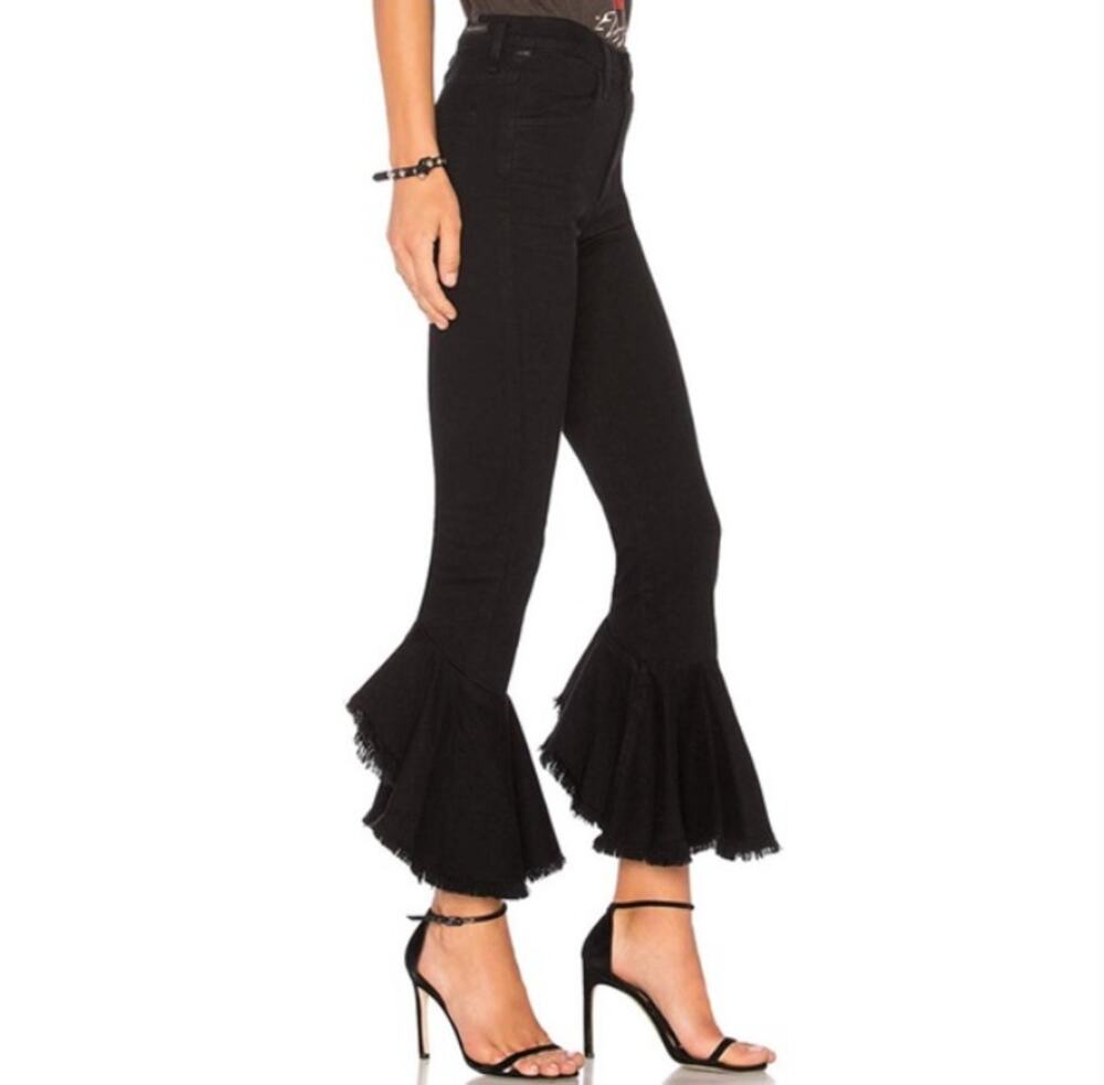 Citizens of Humanity Drew Flounce High Rise Flare Jeans Black Size 25